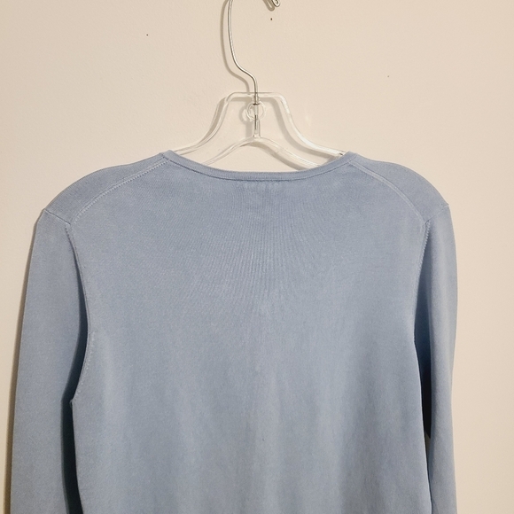 Ann Taylor | Women's Sky Blue Silk Blend Cardigan Sweater (Size Medium) - Picture 10 of 12